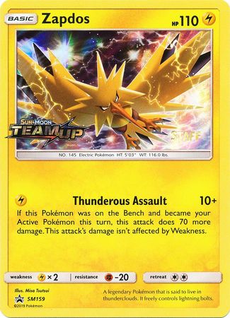 Zapdos (SM159) (Staff) [Sun & Moon: Black Star Promos] | Deep Dive Games St. Marys