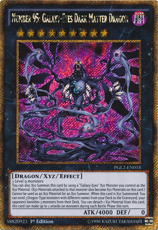 Number 95: Galaxy-Eyes Dark Matter Dragon [PGL2-EN015] Gold Secret Rare | Deep Dive Games St. Marys