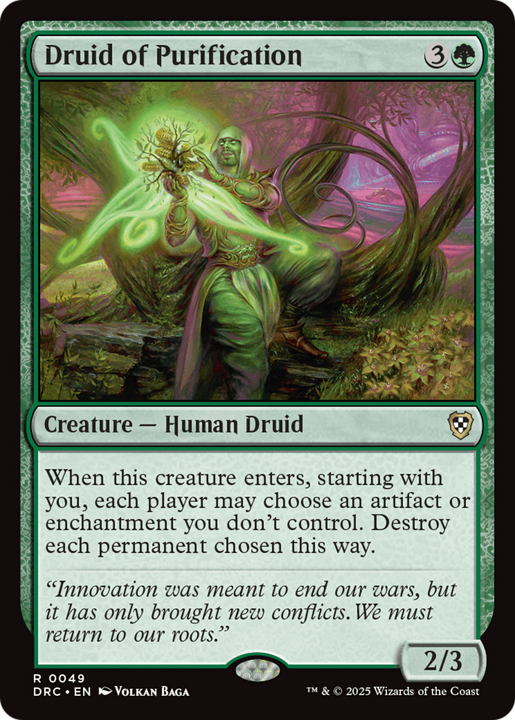 Druid of Purification [Aetherdrift Commander] | Deep Dive Games St. Marys