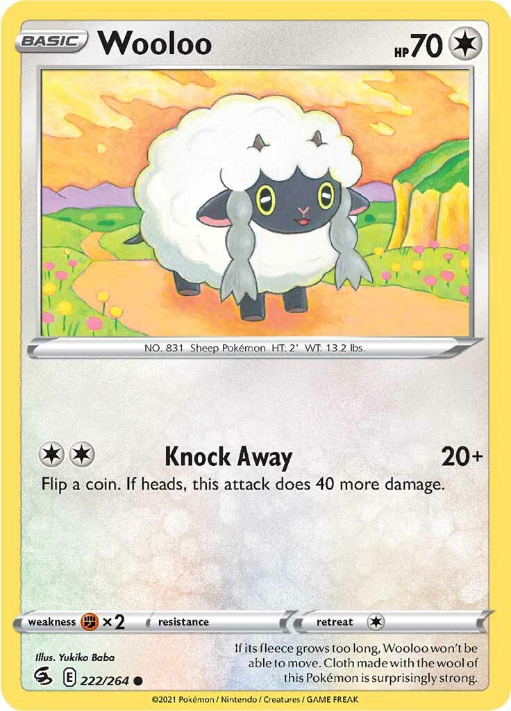 Wooloo (222/264) [Sword & Shield: Fusion Strike] | Deep Dive Games St. Marys