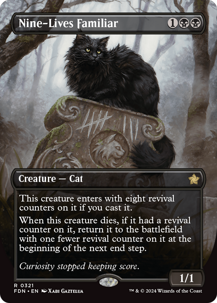 Nine-Lives Familiar (Borderless) [Foundations] | Deep Dive Games St. Marys