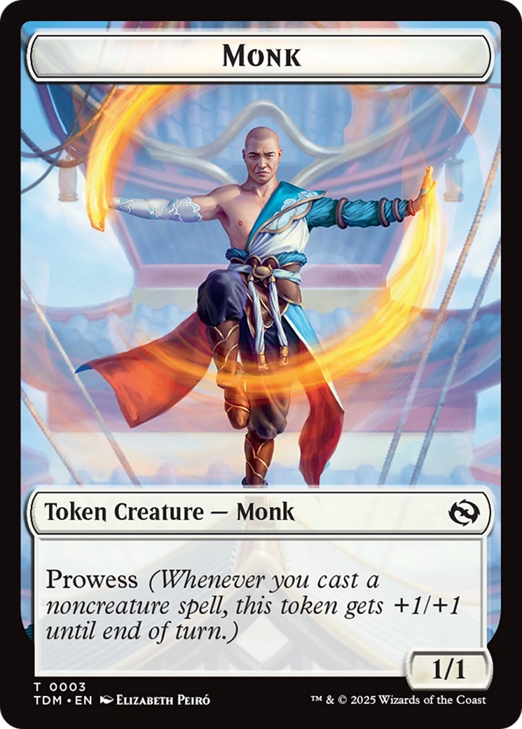 Bird // Monk Double-Sided Token [Tarkir: Dragonstorm Tokens] | Deep Dive Games St. Marys