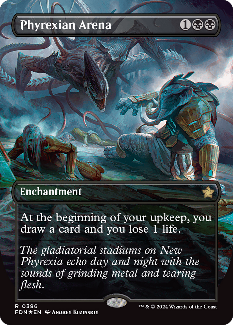 Phyrexian Arena (Borderless) (Mana Foil) [Foundations] | Deep Dive Games St. Marys