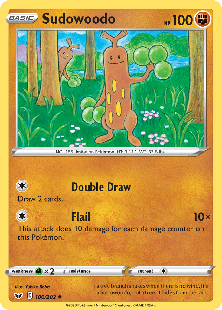 Sudowoodo (100/202) [Sword & Shield: Base Set] | Deep Dive Games St. Marys