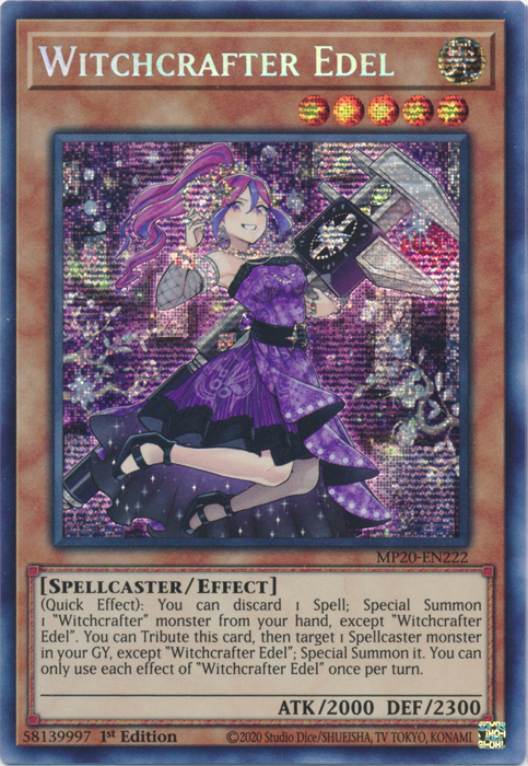 Witchcrafter Edel [MP20-EN222] Prismatic Secret Rare | Deep Dive Games St. Marys