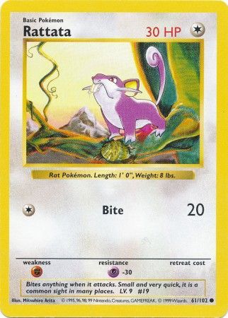 Rattata (61/102) [Base Set Shadowless Unlimited] | Deep Dive Games St. Marys