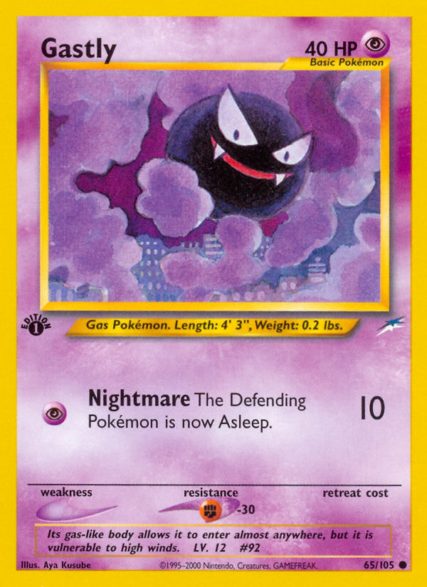 Gastly (65/105) [Neo Destiny 1st Edition] | Deep Dive Games St. Marys