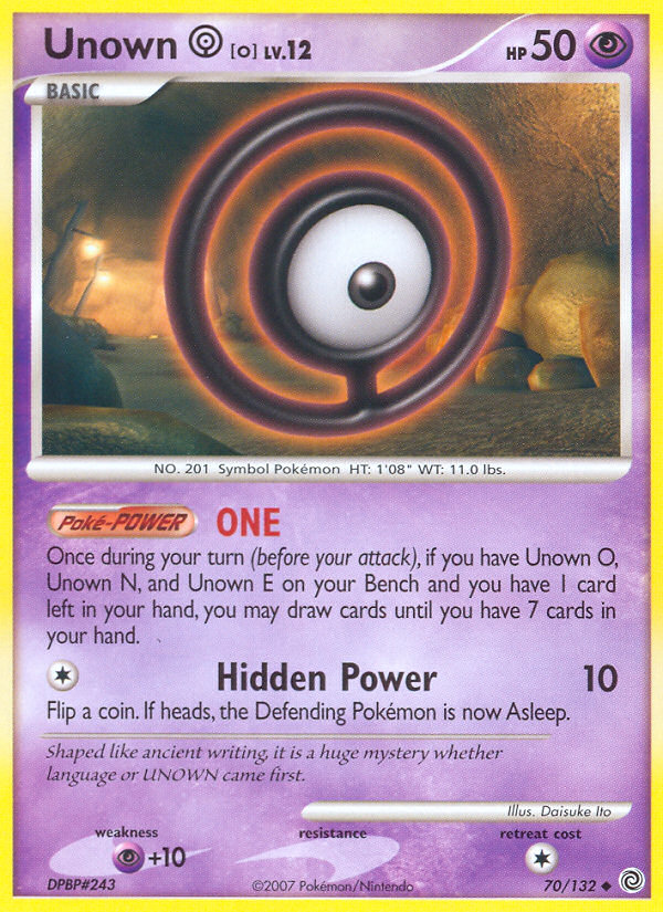 Unown O (70/132) [Diamond & Pearl: Secret Wonders] | Deep Dive Games St. Marys