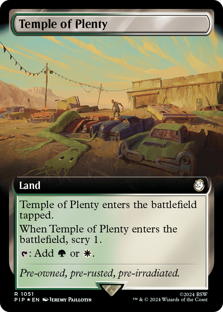 Temple of Plenty (Extended Art) (Surge Foil) [Fallout] | Deep Dive Games St. Marys