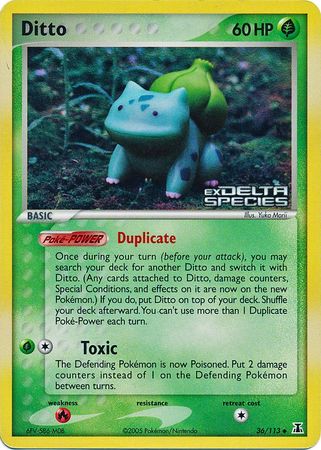 Ditto (36/113) (Stamped) [EX: Delta Species] | Deep Dive Games St. Marys