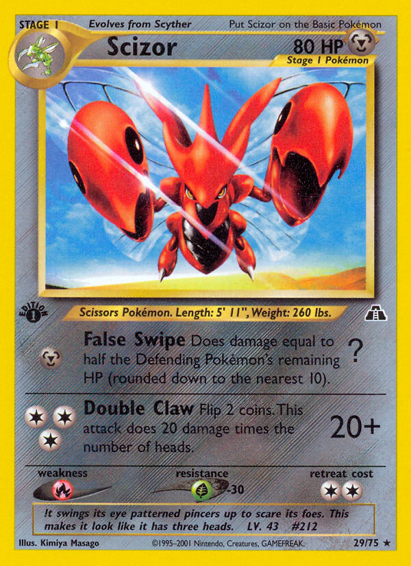 Scizor (29/75) [Neo Discovery 1st Edition] | Deep Dive Games St. Marys