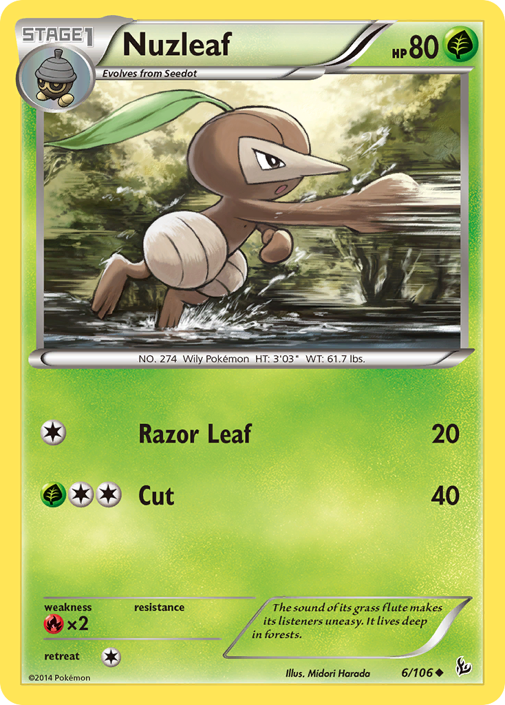 Nuzleaf (6/106) [XY: Flashfire] | Deep Dive Games St. Marys