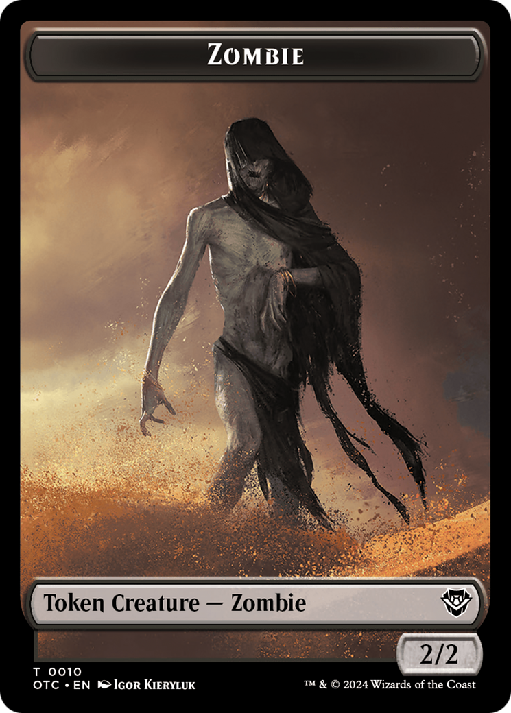 Zombie // Ox Warrior Double-Sided Token [Outlaws of Thunder Junction Commander Tokens] | Deep Dive Games St. Marys