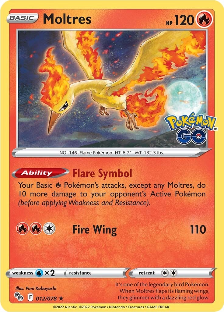 Moltres (012/078) [Pokémon GO] | Deep Dive Games St. Marys