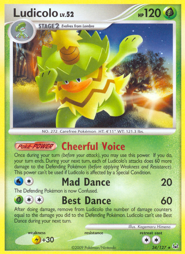 Ludicolo (34/127) [Platinum: Base Set] | Deep Dive Games St. Marys