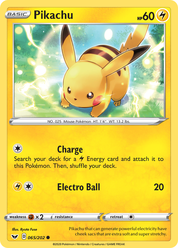 Pikachu (065/202) [Sword & Shield: Base Set] | Deep Dive Games St. Marys