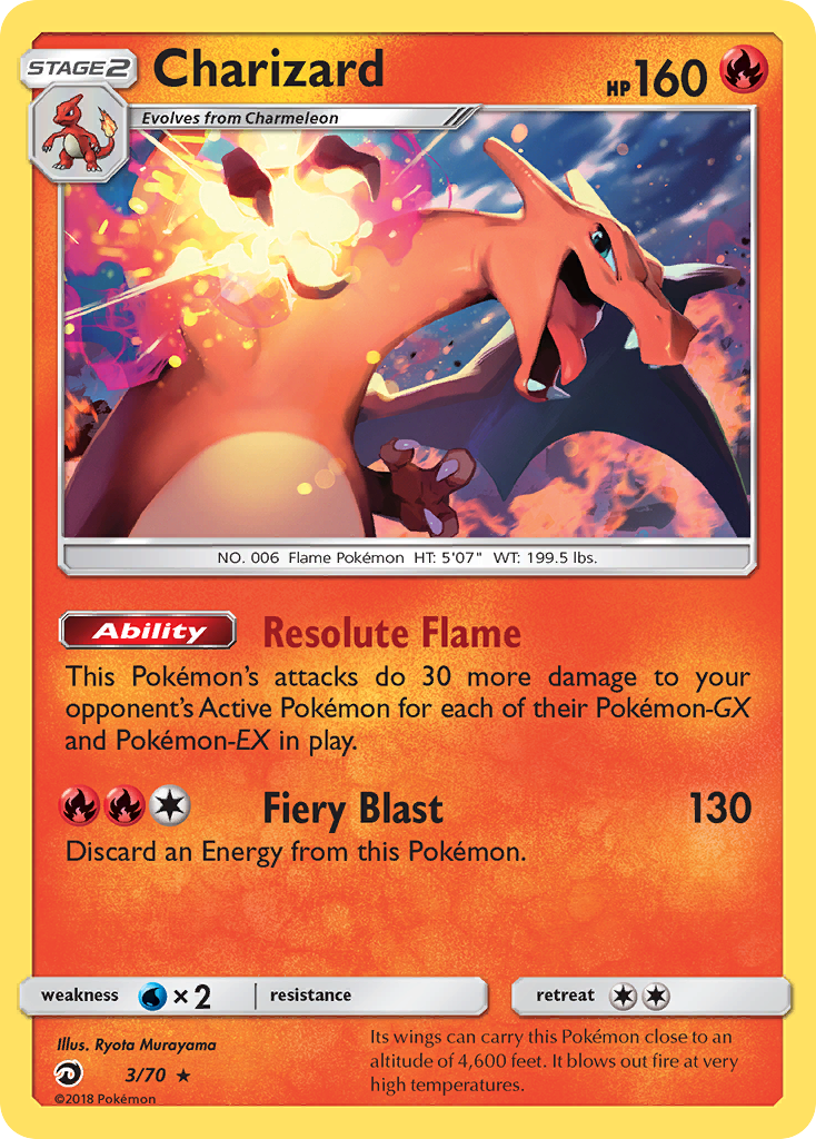 Charizard (3/70) [Sun & Moon: Dragon Majesty] | Deep Dive Games St. Marys