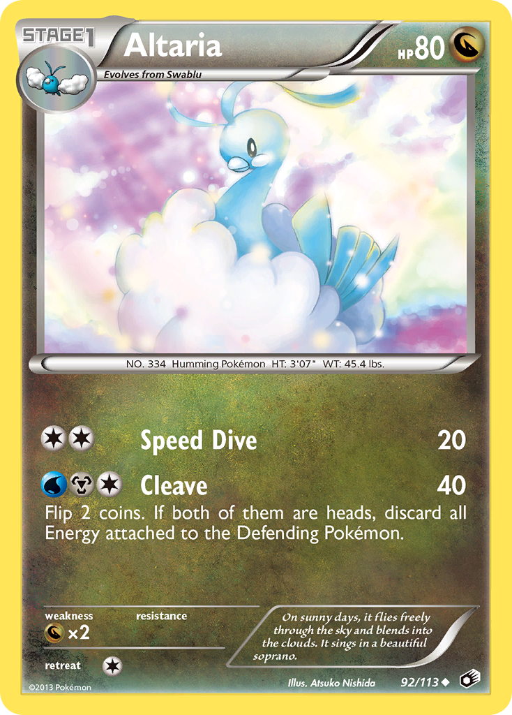 Altaria (92/113) [Black & White: Legendary Treasures] | Deep Dive Games St. Marys