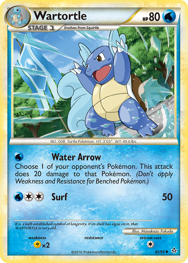 Wartortle (42/95) [HeartGold & SoulSilver: Unleashed] | Deep Dive Games St. Marys