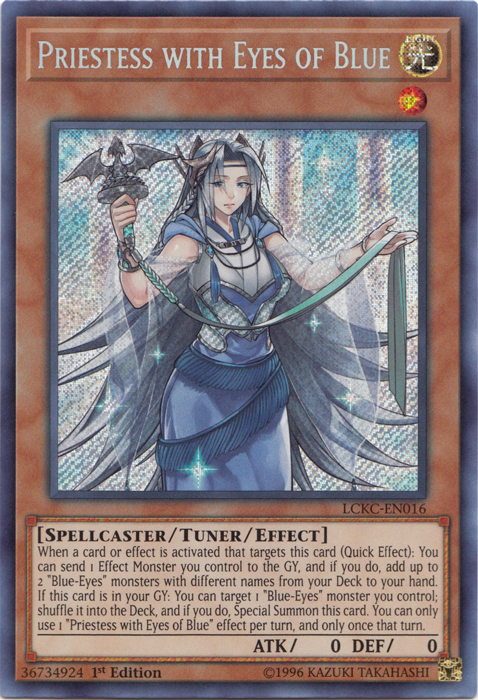 Priestess with Eyes of Blue [LCKC-EN016] Secret Rare | Deep Dive Games St. Marys