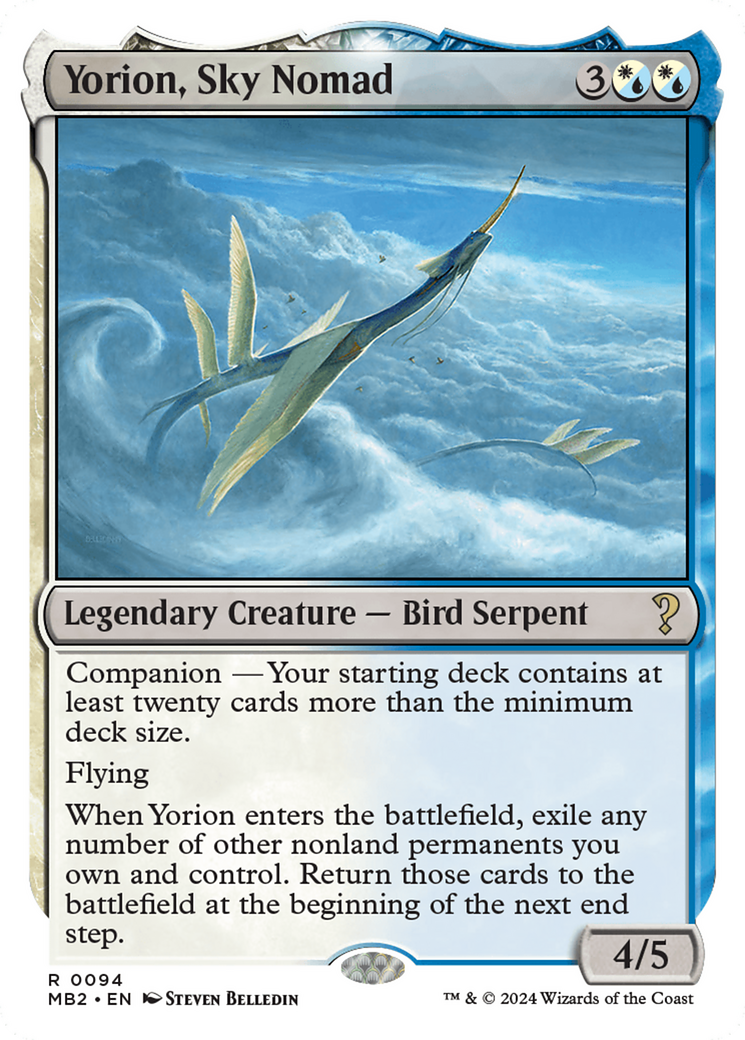 Yorion, Sky Nomad (White Border) [Mystery Booster 2] | Deep Dive Games St. Marys