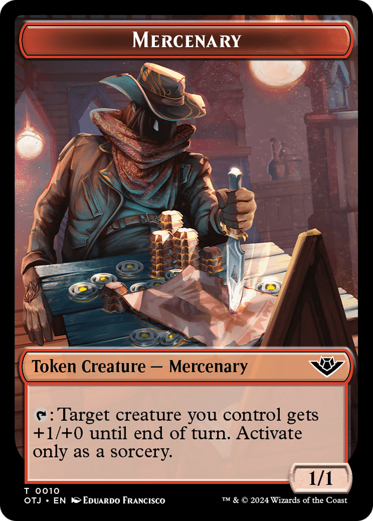 Mercenary // Golem Double-Sided Token [Outlaws of Thunder Junction Tokens] | Deep Dive Games St. Marys