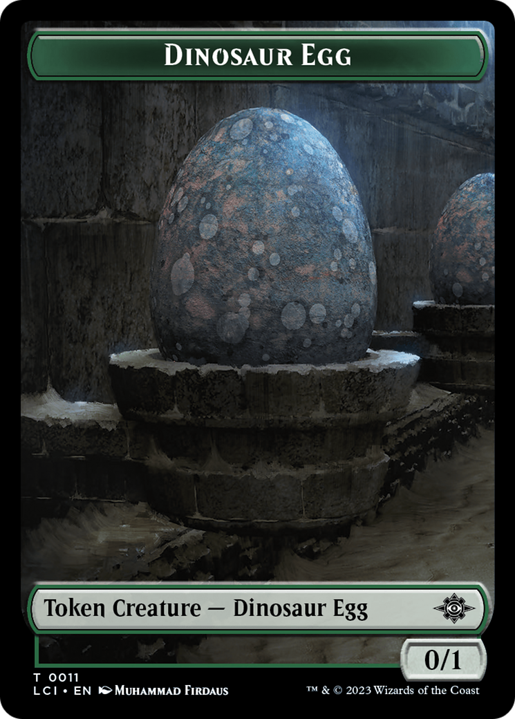 Dinosaur Egg // Dinosaur (0010) Double-Sided Token [The Lost Caverns of Ixalan Tokens] | Deep Dive Games St. Marys