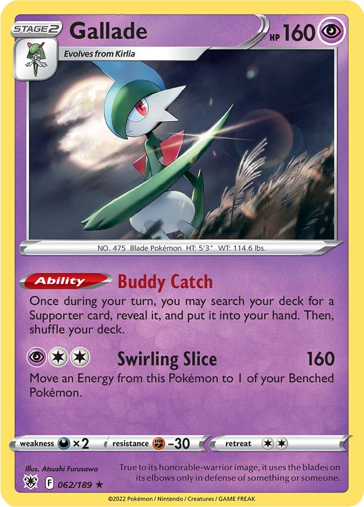 Gallade (062/189) [Sword & Shield: Astral Radiance] | Deep Dive Games St. Marys