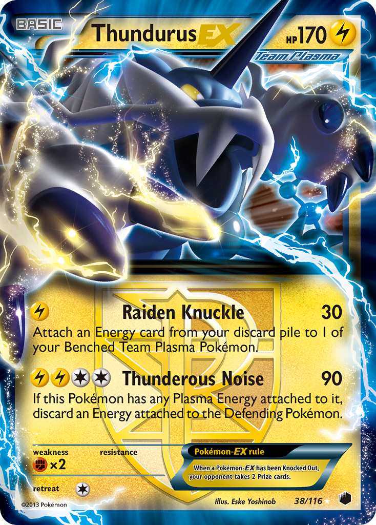 Thundurus EX (38/116) [Black & White: Plasma Freeze] | Deep Dive Games St. Marys