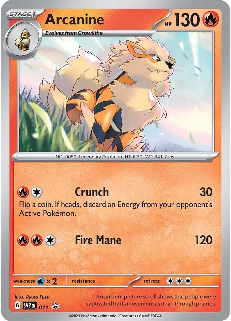 Arcanine (011) [Scarlet & Violet: Black Star Promos] | Deep Dive Games St. Marys