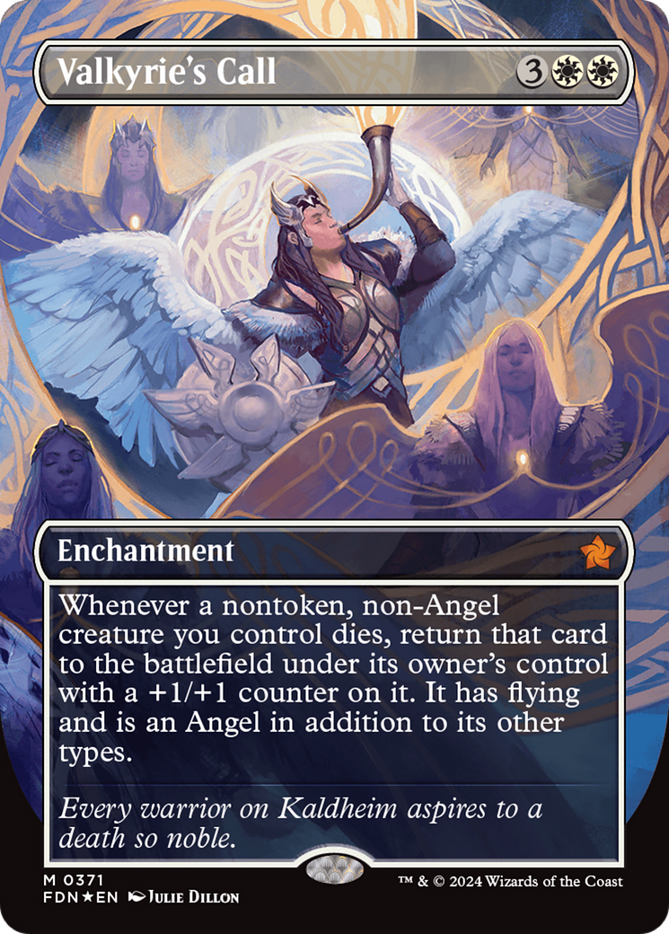 Valkyrie's Call (Borderless) (Mana Foil) [Foundations] | Deep Dive Games St. Marys