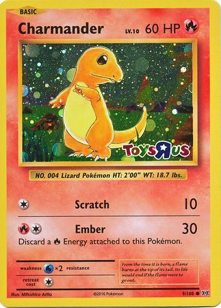 Charmander (9/108) (Toys R Us Promo) [XY: Evolutions] | Deep Dive Games St. Marys