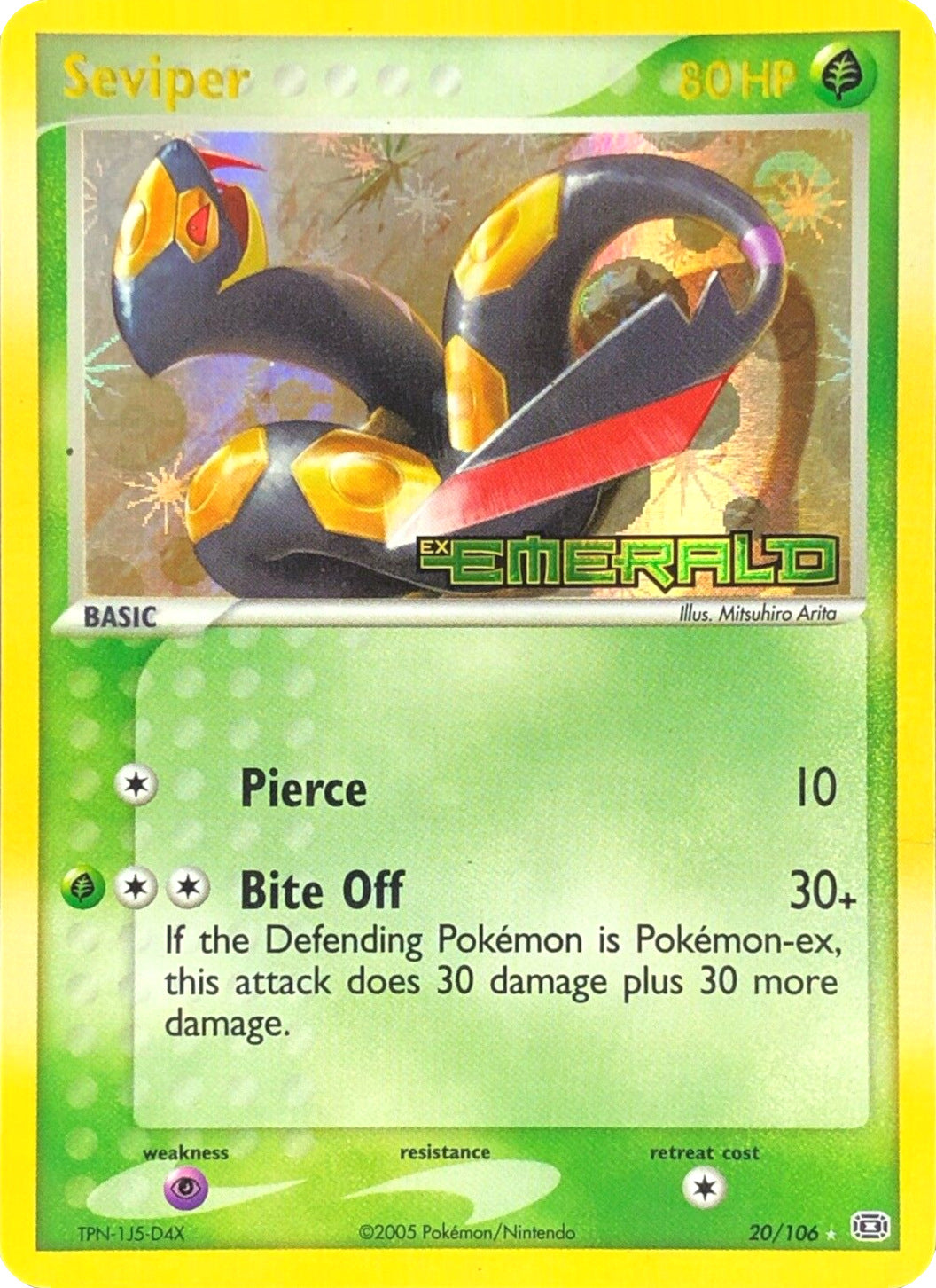 Seviper (20/106) (Stamped) [EX: Emerald] | Deep Dive Games St. Marys