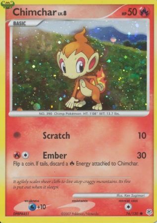 Chimchar (76/130) (Cosmos Holo) [Diamond & Pearl: Base Set] | Deep Dive Games St. Marys