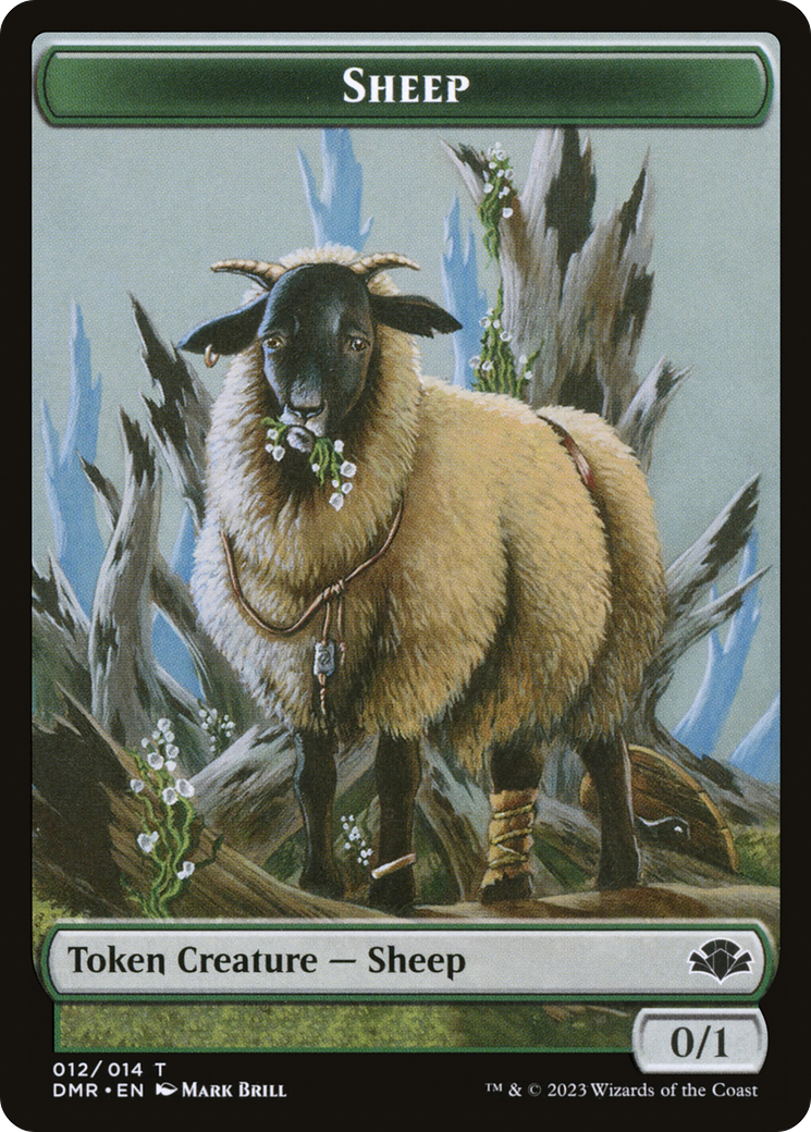 Sheep Token [Dominaria Remastered Tokens] | Deep Dive Games St. Marys