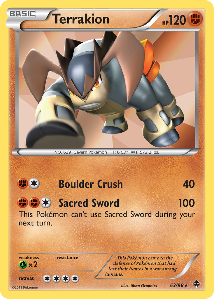 Terrakion (63/98) [Black & White: Emerging Powers] | Deep Dive Games St. Marys