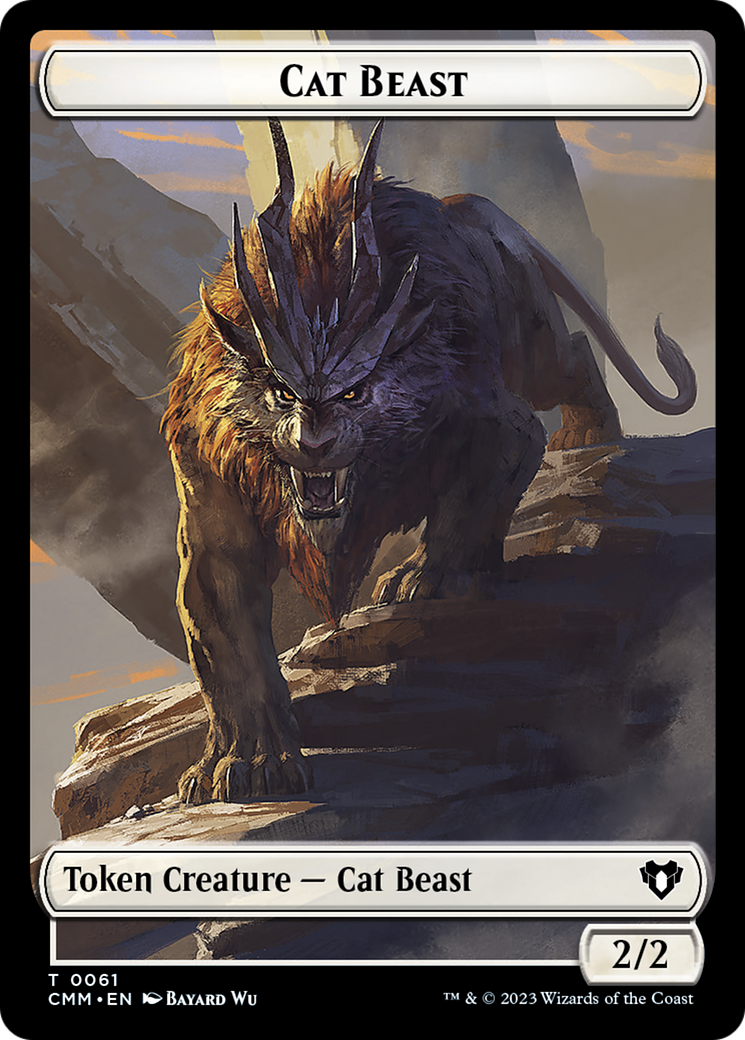 Cleric // Cat Beast Double-Sided Token [Commander Masters Tokens] | Deep Dive Games St. Marys