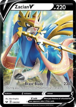 Zacian V (138/202) (Jumbo Card) [Sword & Shield: Base Set] | Deep Dive Games St. Marys