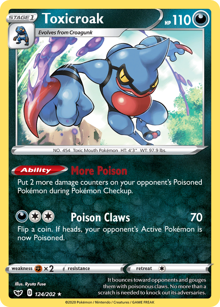 Toxicroak (124/202) [Sword & Shield: Base Set] | Deep Dive Games St. Marys