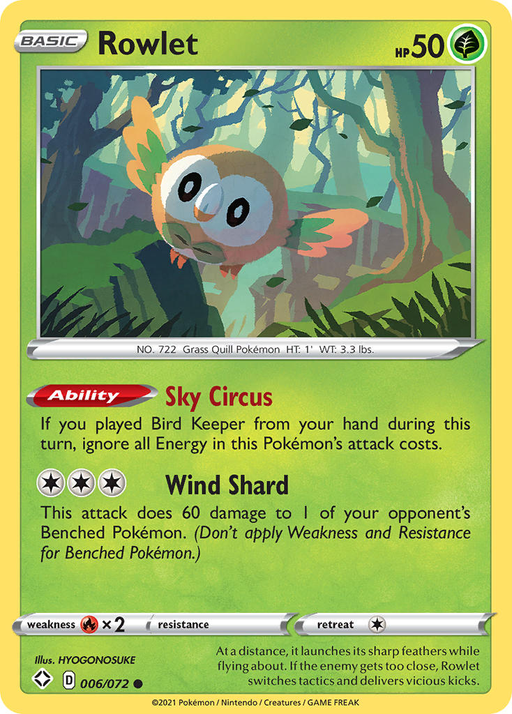 Rowlet (006/072) [Sword & Shield: Shining Fates] | Deep Dive Games St. Marys