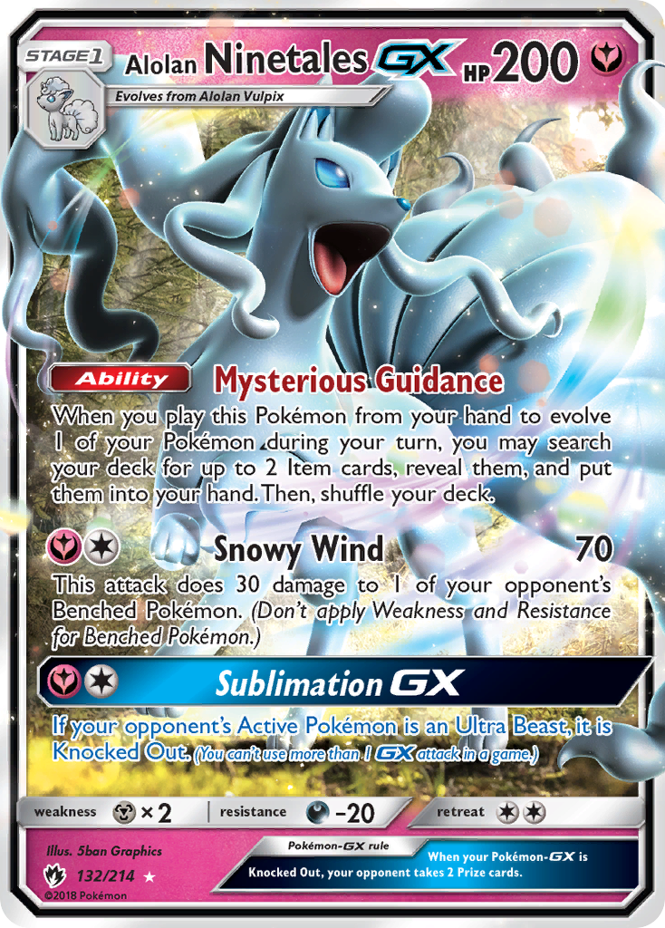 Alolan Ninetales GX (132/214) [Sun & Moon: Lost Thunder] | Deep Dive Games St. Marys