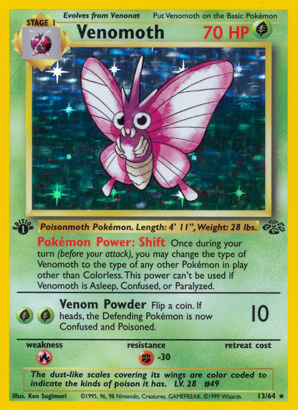 Venomoth (13/64) [Jungle 1st Edition] | Deep Dive Games St. Marys