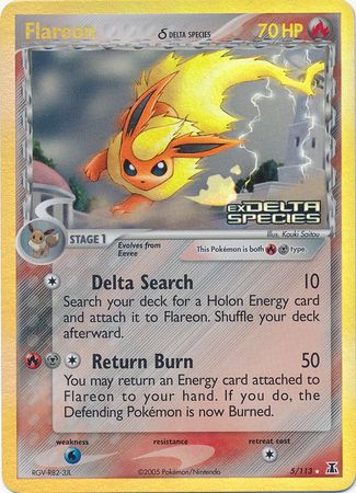 Flareon (5/113) (Delta Species) (Stamped) [EX: Delta Species] | Deep Dive Games St. Marys