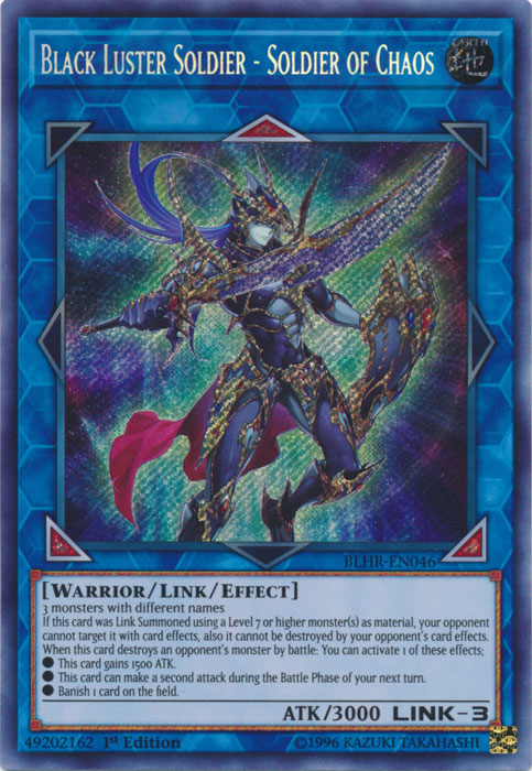 Black Luster Soldier - Soldier of Chaos [BLHR-EN046] Secret Rare | Deep Dive Games St. Marys