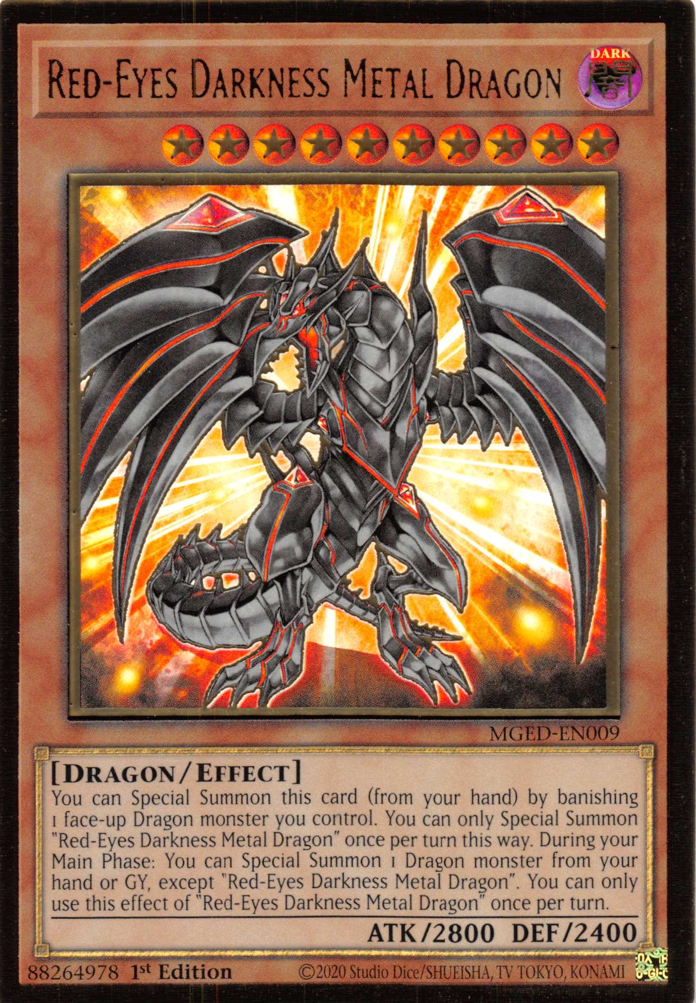 Red-Eyes Darkness Metal Dragon [MGED-EN009] Gold Rare | Deep Dive Games St. Marys