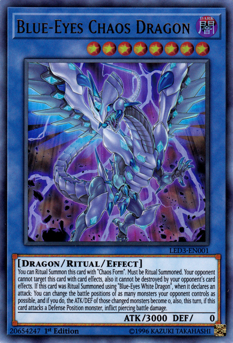 Blue-Eyes Chaos Dragon [LED3-EN001] Ultra Rare | Deep Dive Games St. Marys