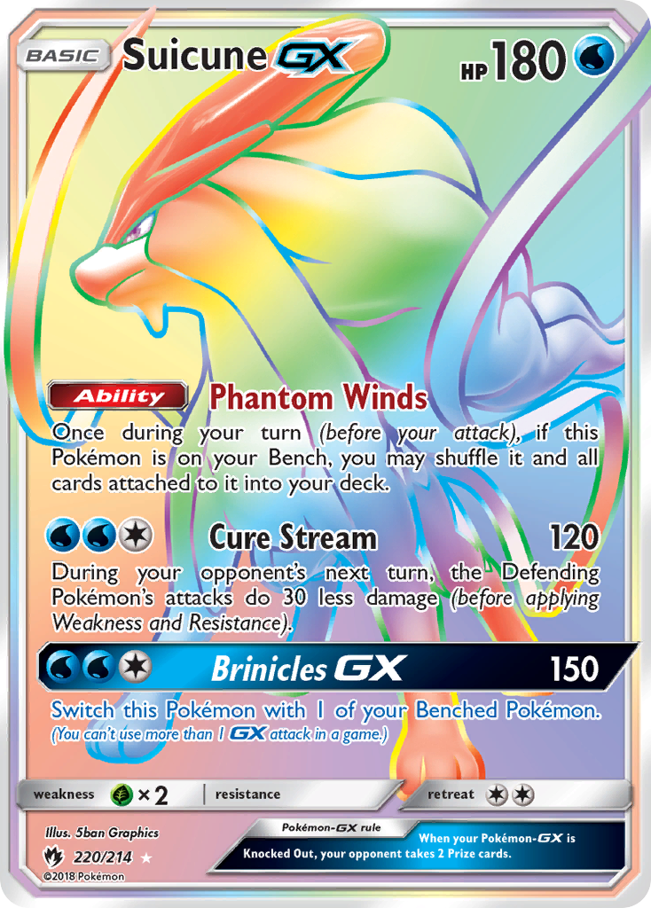 Suicune GX (220/214) [Sun & Moon: Lost Thunder] | Deep Dive Games St. Marys