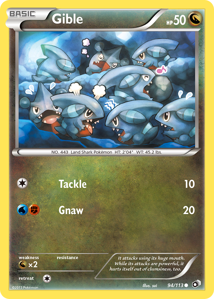 Gible (94/113) [Black & White: Legendary Treasures] | Deep Dive Games St. Marys