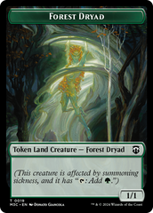 Boar (Ripple Foil) // Forest Dryad Double-Sided Token [Modern Horizons 3 Commander Tokens] | Deep Dive Games St. Marys