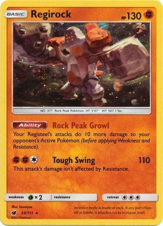 Regirock (53/111) (Cosmos Holo) [Sun & Moon: Crimson Invasion] | Deep Dive Games St. Marys